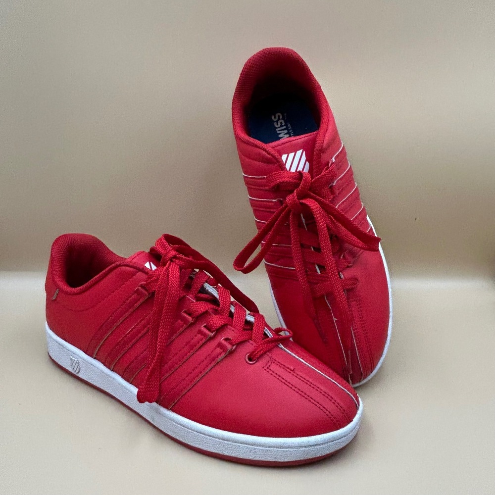 K-Swiss Varsity Low Red Sneakers Mens 7 Court Shoes 83343-642-M